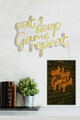 Decoratiune luminoasa LED, eat sleep game repeat, Benzi flexibile de neon, DC 12 V, Galben