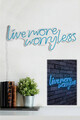 Decoratiune luminoasa LED, Live More Worry Less, Benzi flexibile de neon, DC 12 V, Albastru