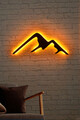 Decoratiune luminoasa LED, Mountain, MDF, 60 LED-uri, Galben