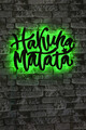 Decoratiune luminoasa LED, Hakuna Matata, MDF, 60 LED-uri, Verde