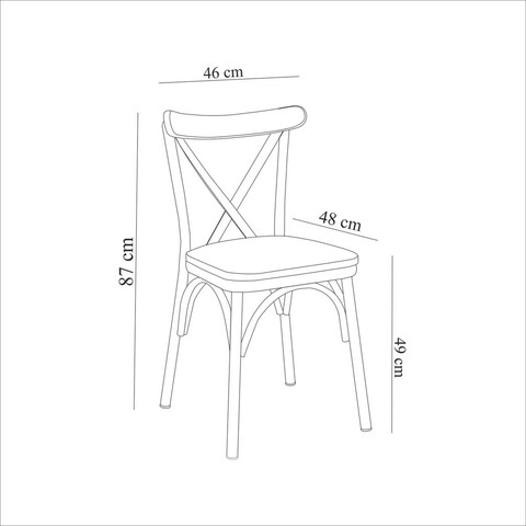 Scaun, Vella, Oliver Chair, 46x87x48 cm, PAL, Negru