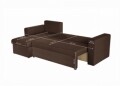 Coltar extensibil reversibil Oslo Dark Chocolate Jasmine Flower, cu lada de depozitare, 247x148x78 cm