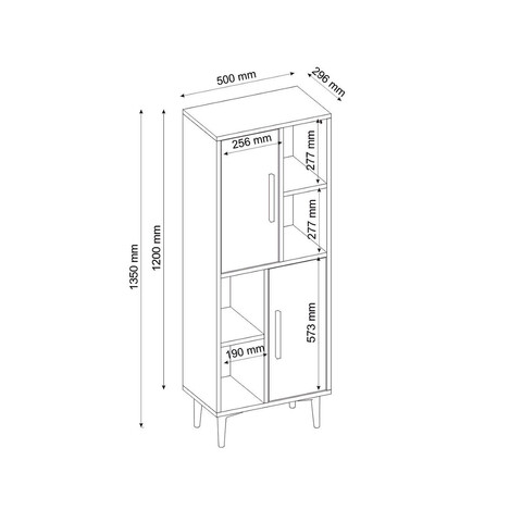 Dulap multifunctional, Olivia, Leni, 50x135x29.6 cm, PAL, Alb