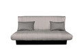 Canapea extensibila Click-Clack Felicity, 195x75x90 cm, lada depozitare, husa textil, Gri deschis