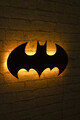 Decoratiune luminoasa LED, Batman, MDF, 60 LED-uri, Galben