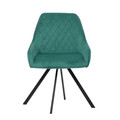 Scaun rotativ Laurent, Homla, 55x54x85 cm, metal/catifea din poliester, verde