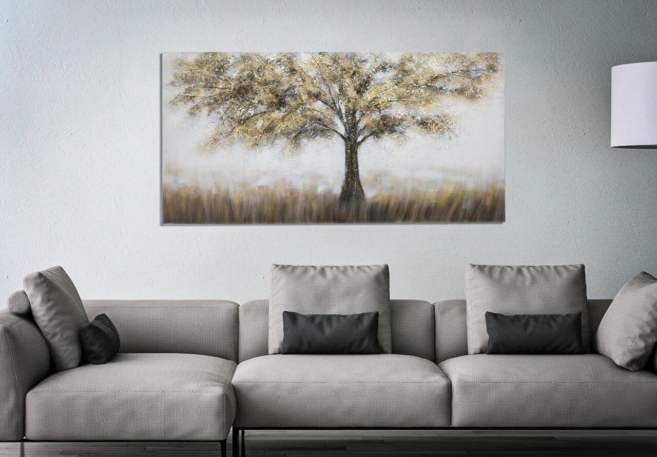 Tablou decorativ Tree Dark - A, Mauro Ferretti, 70x140 cm, pictat manual, canvas/lemn de pin - 1 | YEO