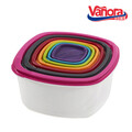 Set 7 caserole patrate Vanora, plastic, multicolor