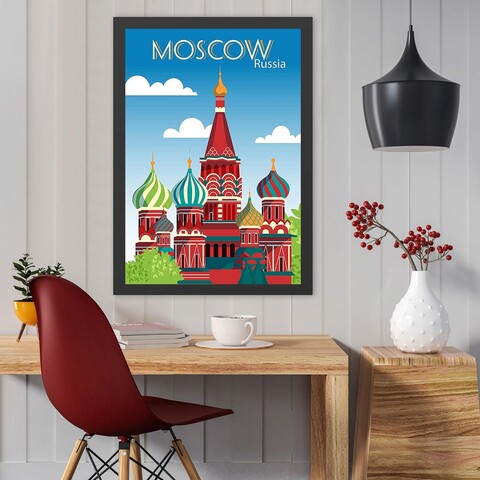 Tablou decorativ, Moscow 2 (40 x 55), MDF , Polistiren, Multicolor