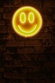 Decoratiune luminoasa LED, Smiley,  Benzi flexibile de neon, DC 12 V, Galben