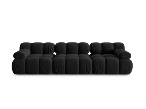 Canapea modulara 3 locuri, Bellis, Micadoni Home, BL, 282x94x63 cm, catifea, negru