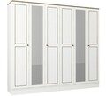 Dulap pentru haine Ravenna 6 Kapili White, Talon, 210 x 47.2 x 194 cm, alb/auriu