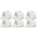 Set ceai / cafea 12 piese Kubiko, Ambition, 220 ml, portelan, alb