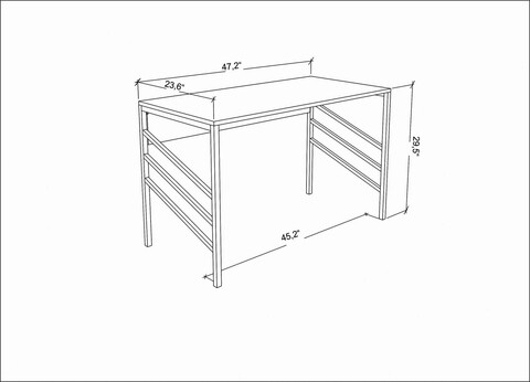 Birou, Retricy, Josephine, 120x60x74.8 cm, PAL, Stejar alb