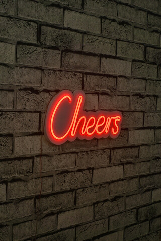 Decoratiune luminoasa LED, Cheers, Benzi flexibile de neon, DC 12 V, Rosu