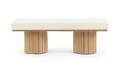 Bancheta 2 locuri Floriana, Bizzotto, 122 x 46 x 42.5 cm, MDF/placaj/poliester Boucle, natural/alb