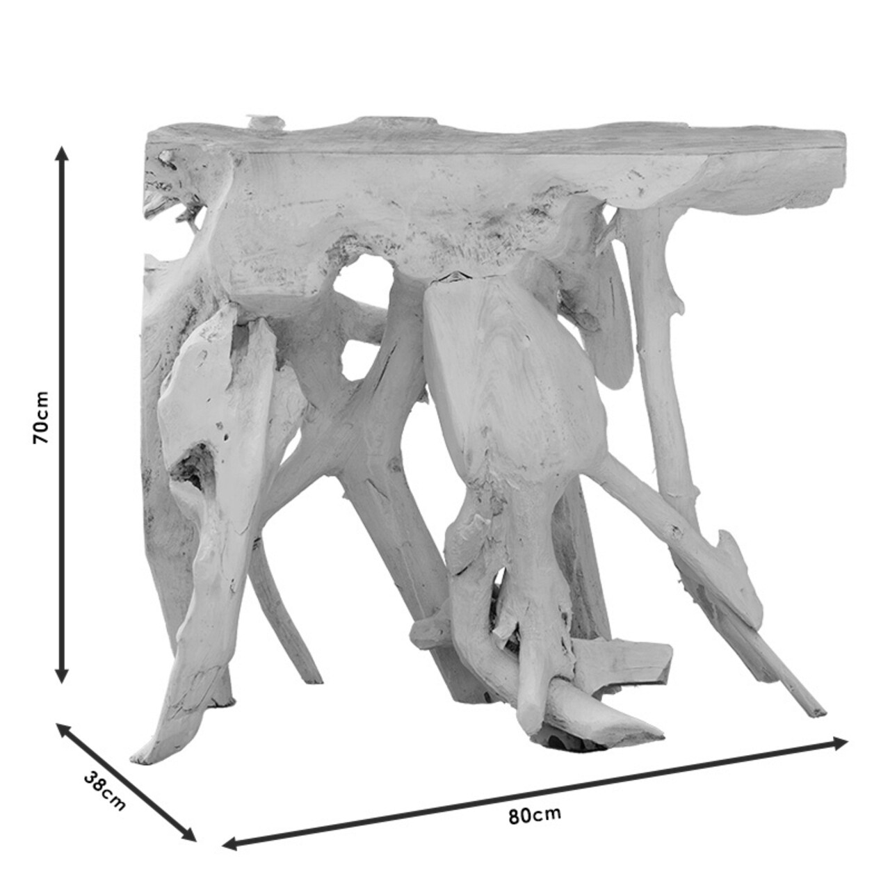 Consola Zamir, Pakoworld, 80x38x70 cm, lemn, alb/natural