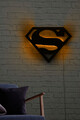 Decoratiune luminoasa LED, Superman, MDF, 60 LED-uri, Galben