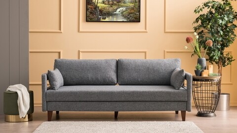 Canapea Comfort Sofa, Balcab Home, 3 locuri, 208x80x80 cm, gri