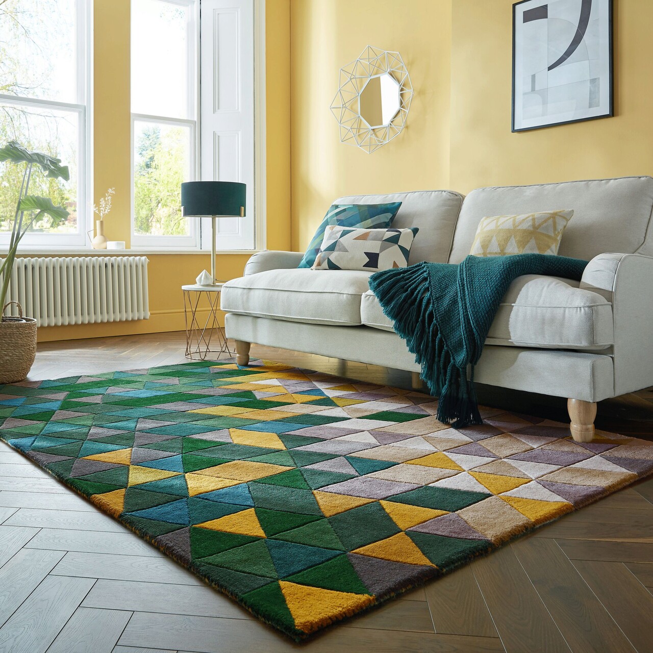 Covor Prism Green/Multi, Flair Rugs, 80x150 Cm, Lana, Verde/multicolor