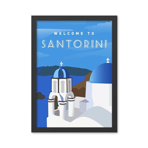 Tablou decorativ, Santorini 3 (55 x 75), MDF , Polistiren, Multicolor