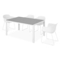 Set mobilier gradina/terasa Encore/Lilac, 5 piese, 150x90x74 cm/59x54x80 cm, aluminiu, alb/gri