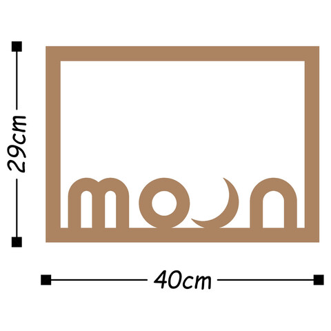 Decoratiune de perete, Moon, Metal, Dimensiune: 40 x 29 cm, Cupru