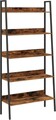 Biblioteca cu 5 niveluri Ladder, Vasagle, 80x30x170 cm, max 75 kg, PAL/otel, maro