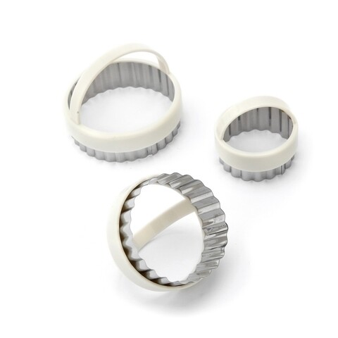 Set 3 forme pentru biscuiti Wavy round, Luigi Ferrero NORSK FR-1762, inox/plastic