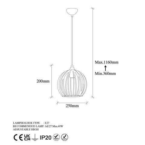 Lustra, Fulgor, 942FLG1244, Metal, Negru/Auriu