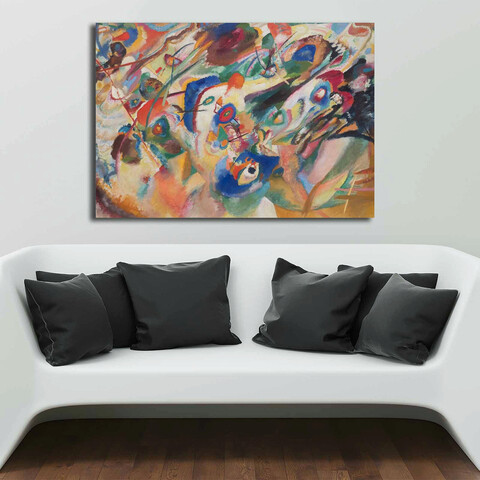 Tablou decorativ, 70100KANDINSKY030, Canvas , Lemn, Multicolor