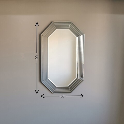 Oglinda decorativa A311D, Neostill, 60 x 100 cm, argintiu