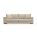 Canapea fixa Davos, Ndesign, 3 locuri, 240x100x82 cm, lemn, crem