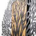 Decoratiune de perete, Tree 1, Metal/lemn, 93 x 3 x 86 cm, Nuc / Negru