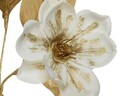 Decoratiune Magnolia, Decoris, 20x10x70 cm, poliester, alb/auriu