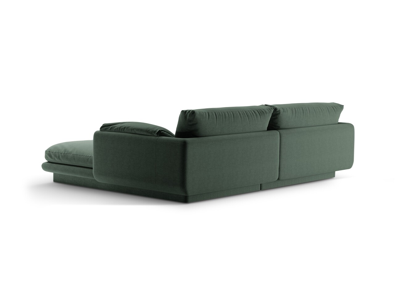 Coltar stanga 3 locuri, Torino-211, Micadoni Home, 220x170x83 cm, tesatura structurata chenille, verde muschi - 1 | YEO