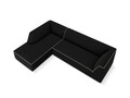 Coltar stanga 4 locuri, Ruby, Micadoni Home, BL, 273x180x69 cm, tesatura chenille, negru/bej