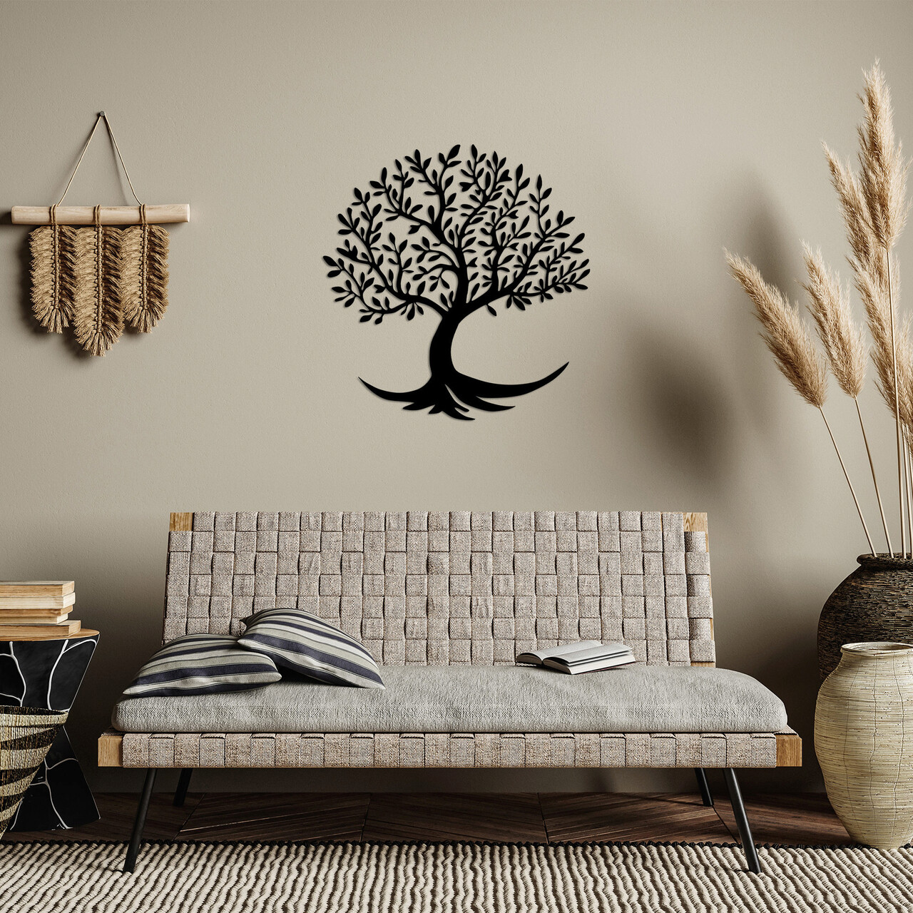 Decoratiune de perete, Monumental Tree 4, Metal, Dimensiune: 68 x 70 cm, Negru - 2 | YEO