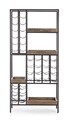 Dulap bar living / dulap sticle de vin Elmer, Bizzotto, 86x35x180 cm, otel/lemn de salcam