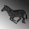 Decoratiune de perete, Zebras, Metal, 95 x 77 cm, Negru