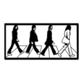 Decoratiune de perete, The Beatles, Metal, Dimensiune: 80 x 39 cm, Negru