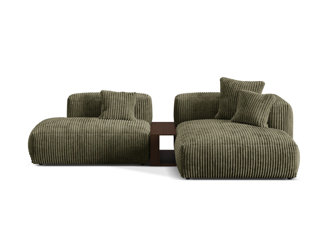 Coltar modular dreapta 2 locuri, Martina-212, Micadoni Home, 285x176x75 cm, velur, verde muschi