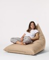 Fotoliu puf, Bean Bag Ferndale, Pyramid Bed, 145 cm, poliester impermeabil, bej nurca