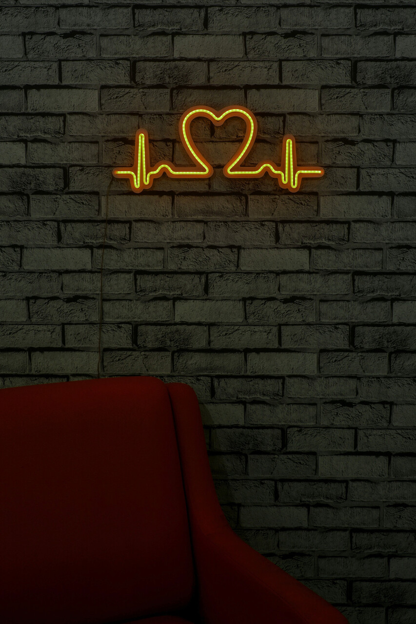 Decoratiune luminoasa LED, Love Rhythm, Benzi flexibile de neon, DC 12 V, Galben - 1 | YEO