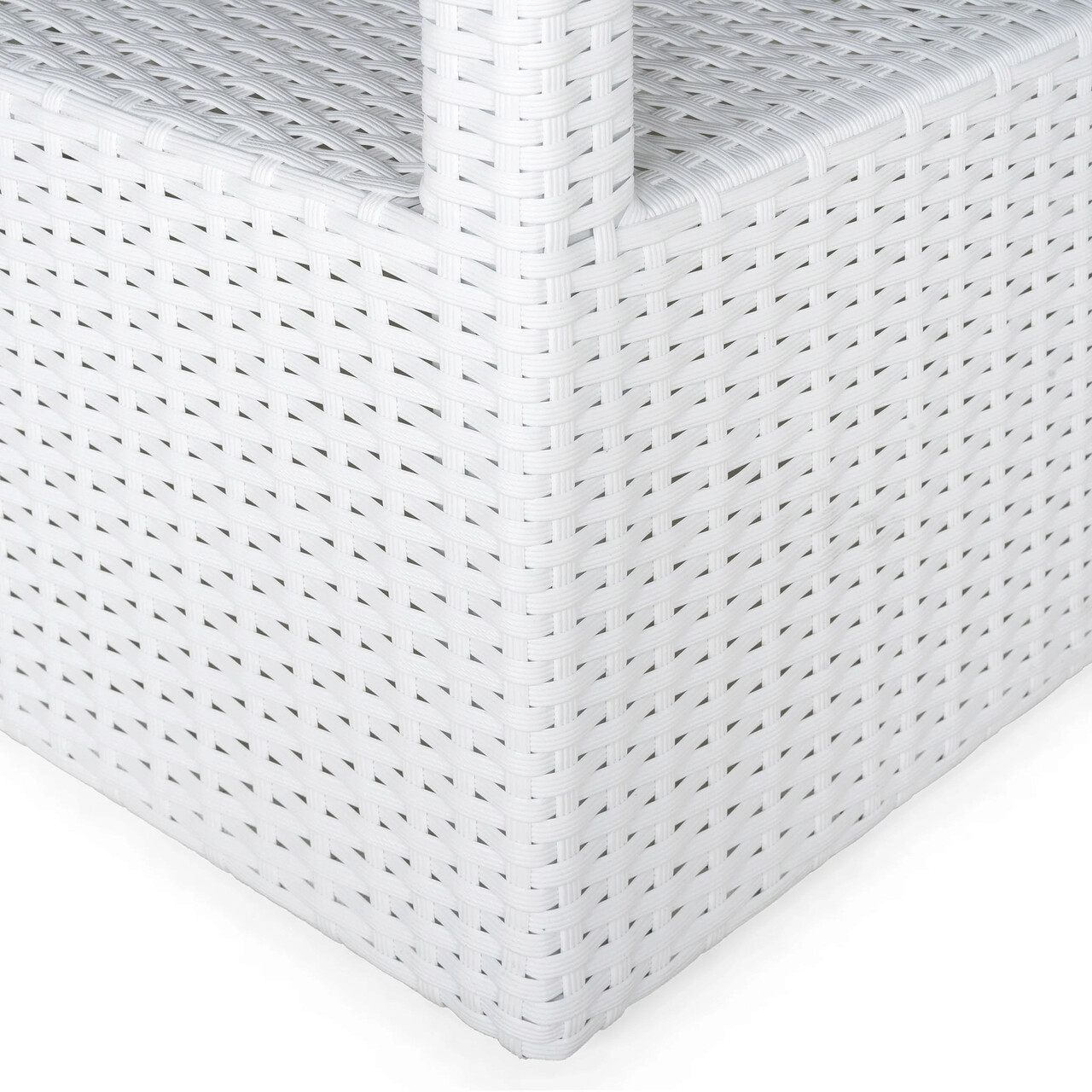 Masa pentru gradina/terasa Miami, 107.5x107.5x63 cm, aluminiu/sticla, alb