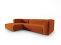 Coltar stanga 4 locuri, Mackay, Cosmopolitan Design, 282x166x73 cm, catifea, teracota