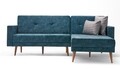 Coltar extensibil pe dreapta Dublin, Balcab Home, 230x75x90 cm, lemn, turcoaz