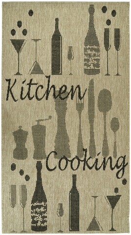 Covor pentru bucatarie Zara Cooking, Decorino, 80x250 cm, polipropilena, bej