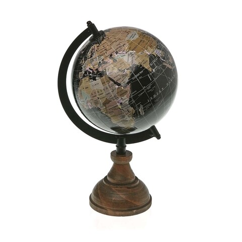 Glob pamantesc decorativ Globe, Versa, 15.5 x 14 x 26 cm, metal