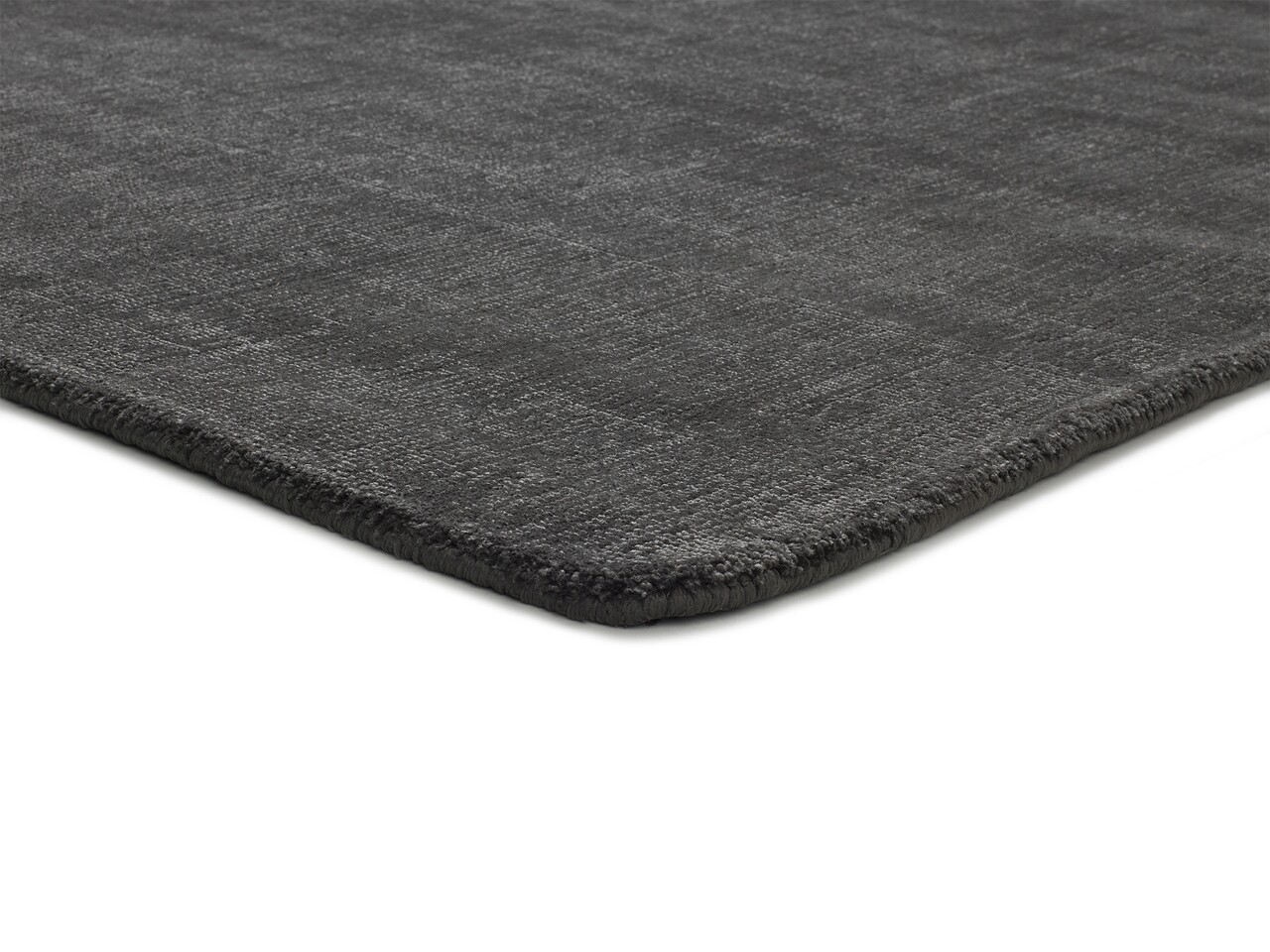 Covor Lucrat Manual, Viscose Marengo Liso 46 Dark Grey, 160 X 230 Cm, 100% Poliester, Gri Inchis